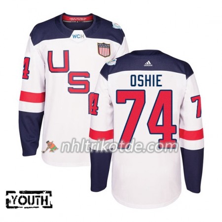 USA Trikot T.J. Oshie 74 2016 World Cup Weiß Premier - Kinder
